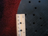 Picture showing the outside ring of holes, which are almost 2 inches apart.